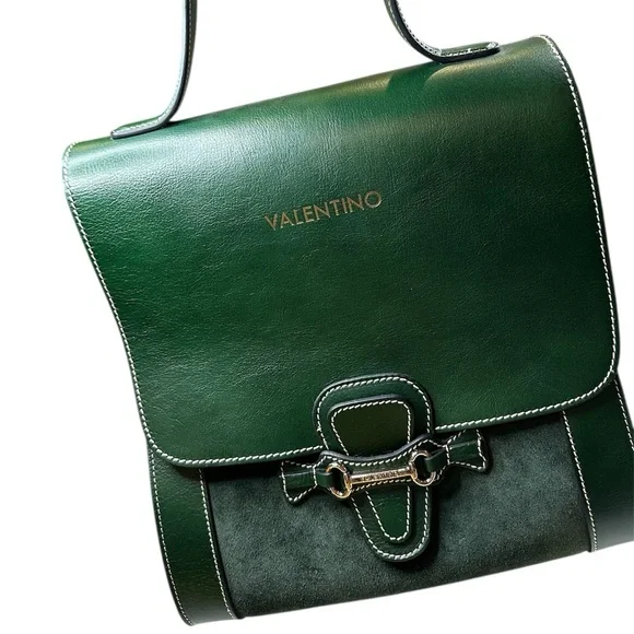 Valentino Dark Green Leather and suede Bag-brand new no tag - Picture 1 of 16